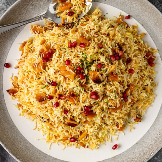 Persian Saffron Rice with Apricot