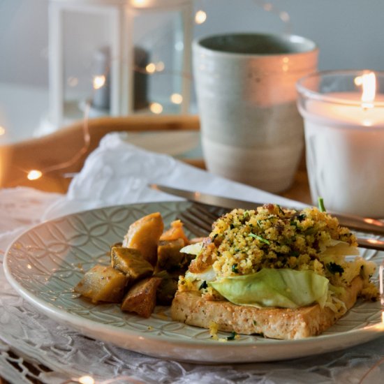 Roasted Tofu with Bread Crumble