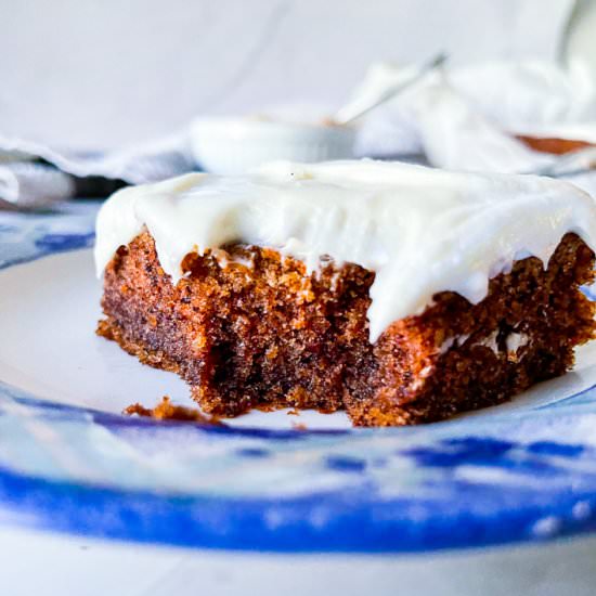 Soft Brown Butter Pecan Sheet Cake