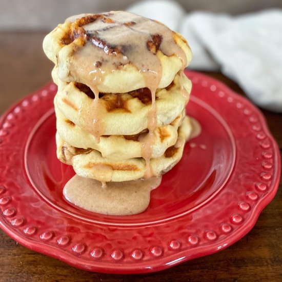 Weekend Cinnamon Roll Waffles