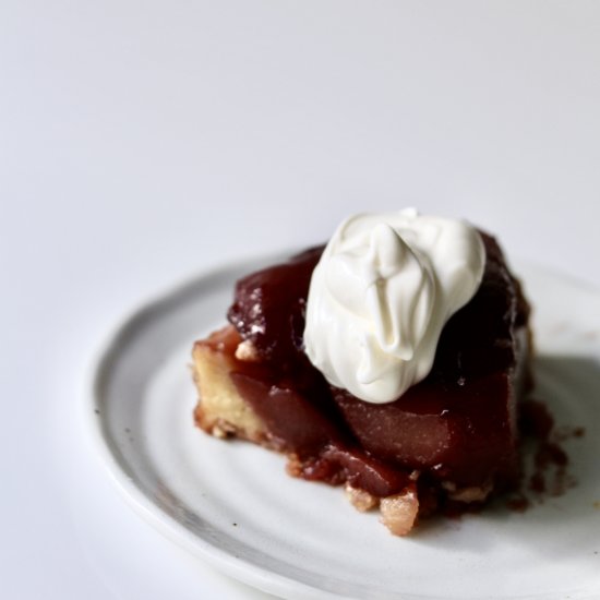 Red Wine Poached Pear Tarte Tartin