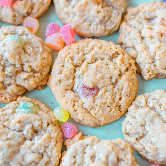 Chewy Oatmeal Gumdrop Cookies