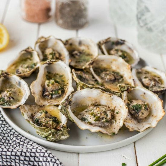 Garlic Herb Butter Grilled Oysters