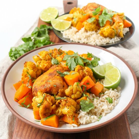 Sheet Pan Maple Curry Chicken