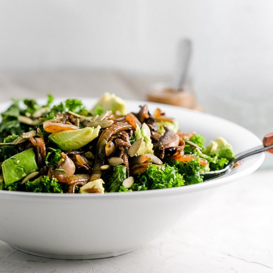 Sautéed Onion Mushroom Kale Salad