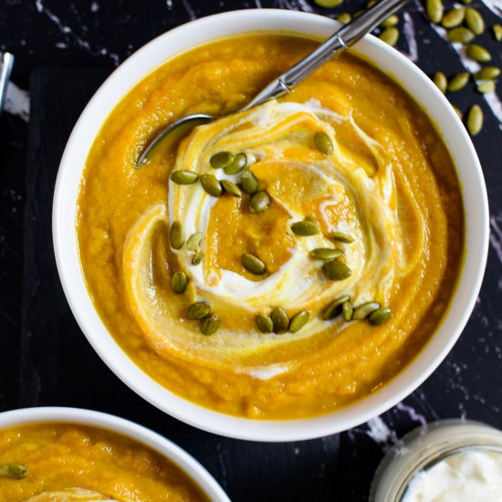 Vegan Pumpkin Cauliflower soup