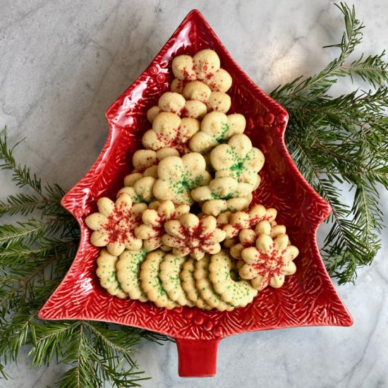 Vanilla Bean Spritz Cookies