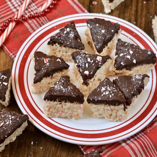 Peppermint Bark Rice Krispie Treats