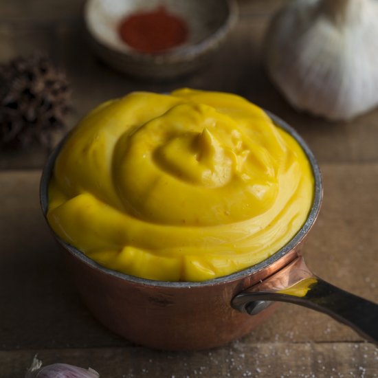 Saffron garlic mayonnaise