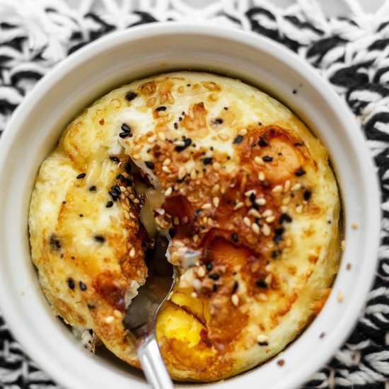 Air Fryer Cheesy Baked Eggs