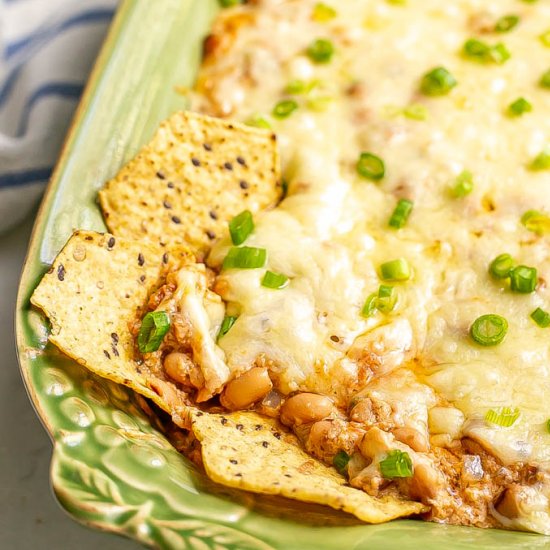 Cheesy baked black eyed pea dip