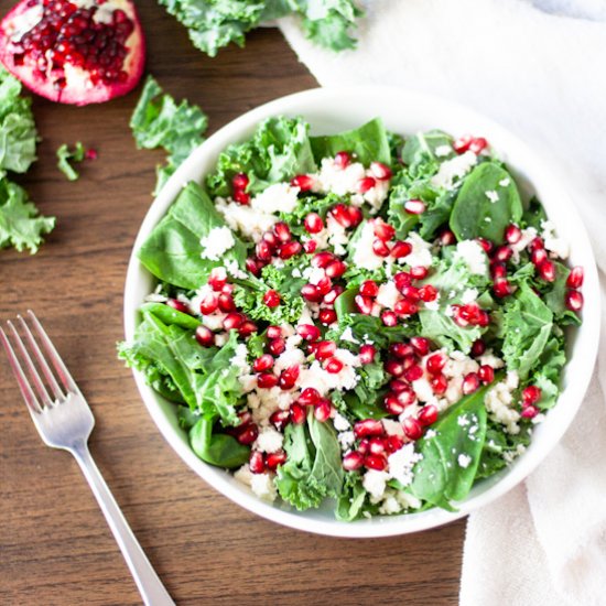 Pomegranate, Kale and Feta Salad