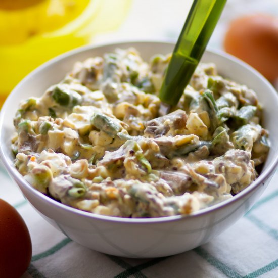 Mushroom and green bean salad