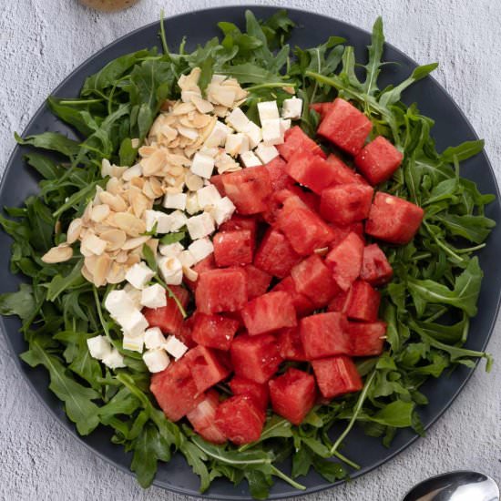 Peppery Watermelon Arugula Salad