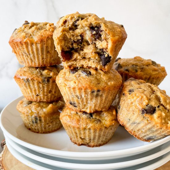 Healthy Oatmeal Banana Muffins