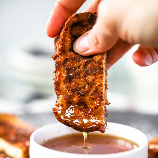 Cinnamon Caramel Vegan French Toast