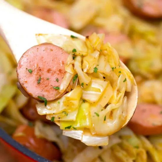 Fried Cabbage and Kielbasa