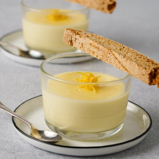 LEMON POSSET WITH GINGER BISCOTTI