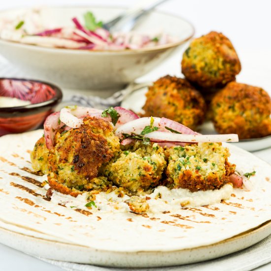 CHICKPEA FALAFEL WITH SUMAC ONIONS