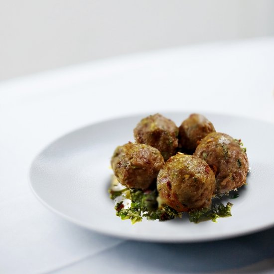 Lamb Meatballs with Mint Pesto