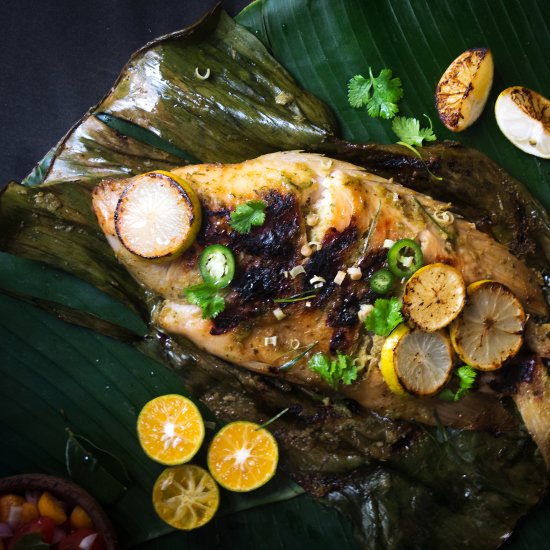 Grilled Tilapia in Banana Leaves