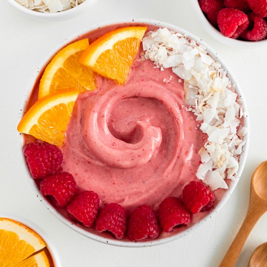 Raspberry Orange Smoothie Bowl