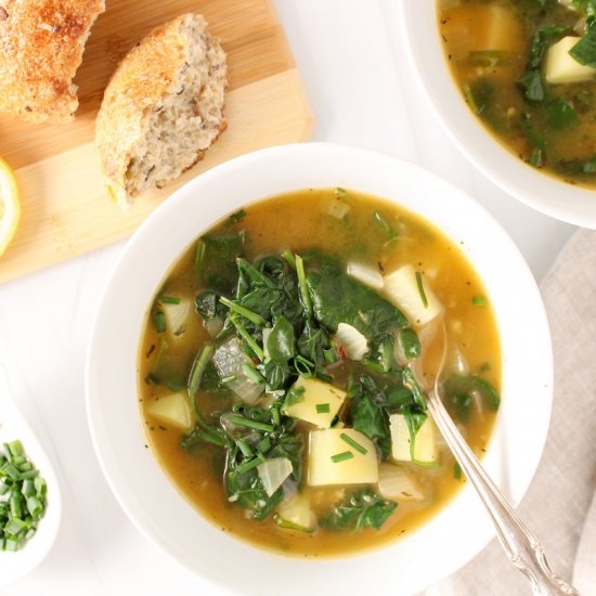 Vegan spinach & potato soup