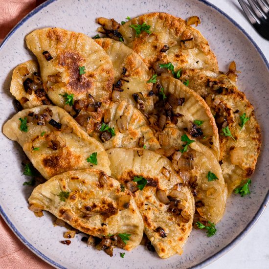 Vegan Pierogi with Potato and Leek