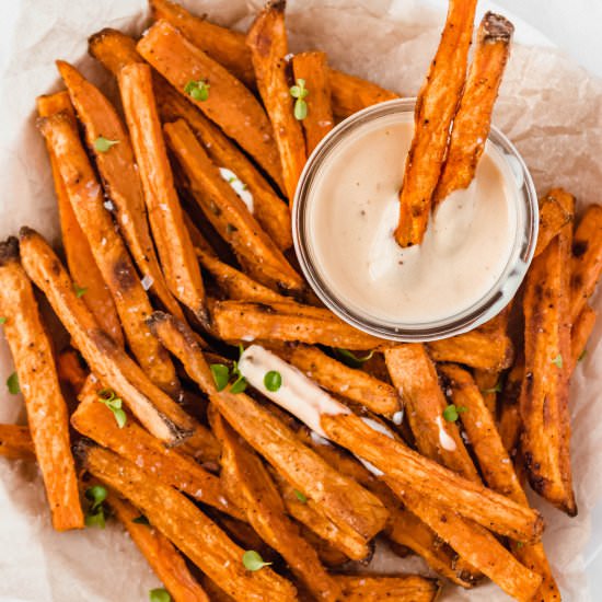 Crispy Sweet Potato Fries and Aioli