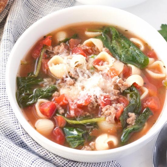 Italian Sausage Soup with Pasta