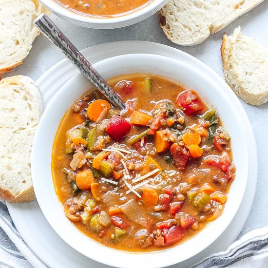 Hearty Minestrone Lentil Soup