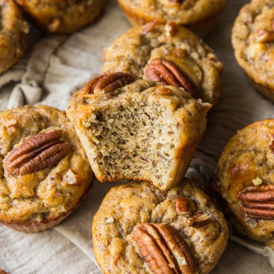 Banana Pecan Protein Muffins