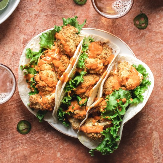 Vegan Buffalo Cauliflower Tacos