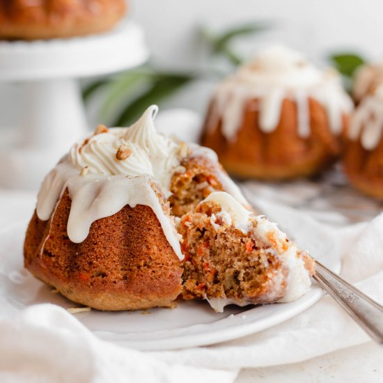 Spiced Mini Carrot Bundt Cakes