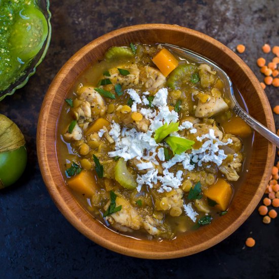 Chicken-Lentil Chili w Butternut