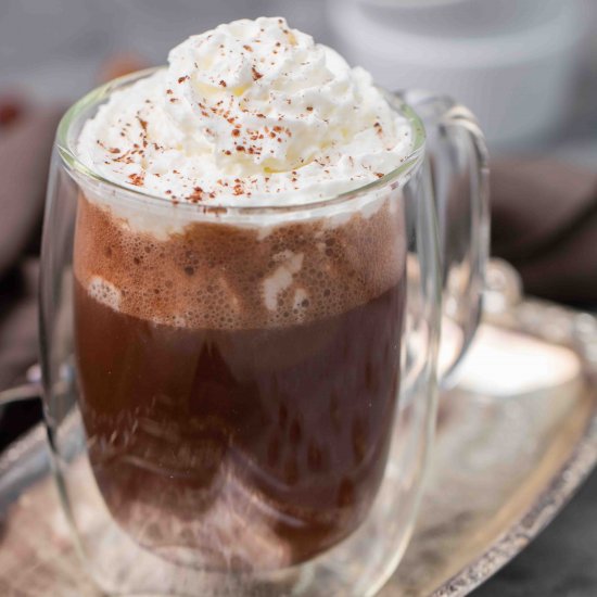 Healthy hazelnut hot chocolate