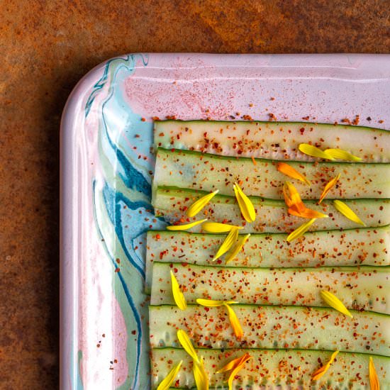 Cucumber Ribbons with Tajin