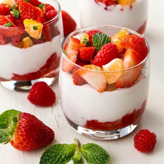 Haupia Pudding with Fruit Layers