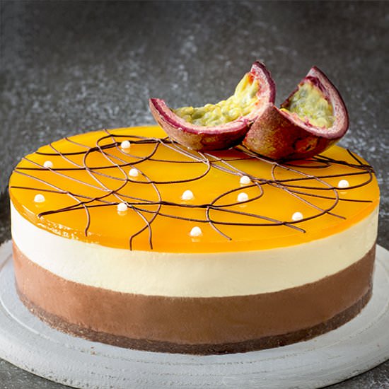 Choc and Passion Fruit Cheesecake