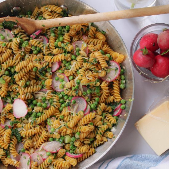 Sautéed Radish + Green Pea Pasta