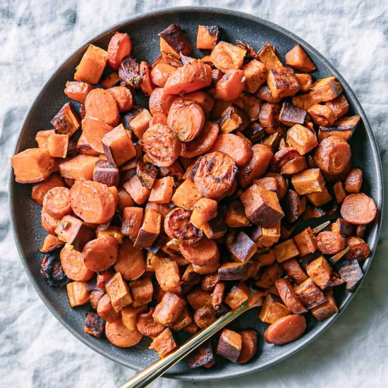 Roasted Sweet Potatoes and Carrots