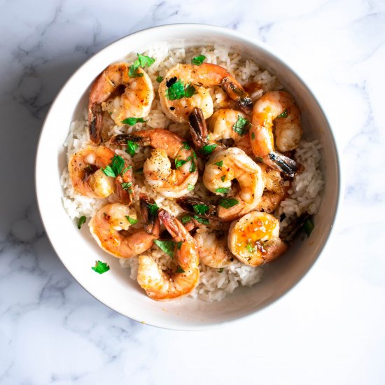 Honey Aleppo Shrimp Bowls