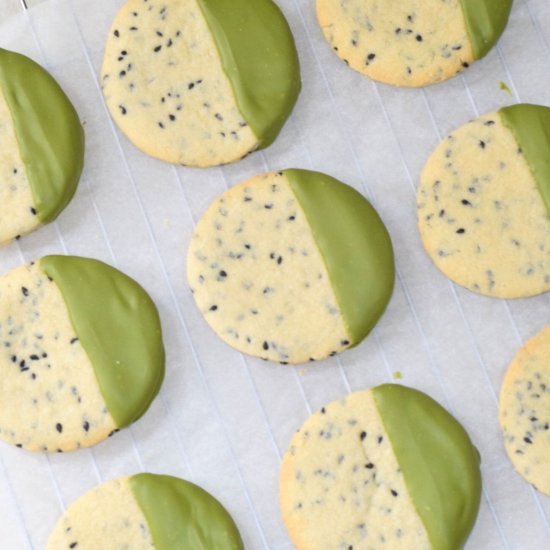 Black Sesame Matcha Shortbread