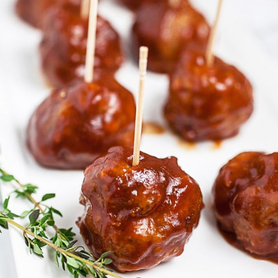 Slow Cooker BBQ Turkey Meatballs