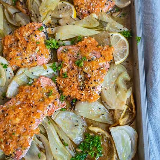 ginger salmon with citrus fennel