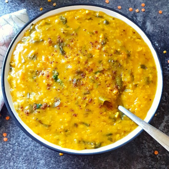 Spinach Dal In Instant Pot