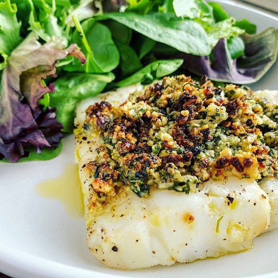 Walnut & Herb Cod au Gratin