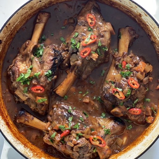 Braised Lamb Shanks with Balsamic