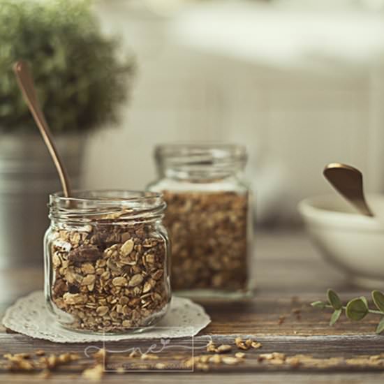 Homemade granola with pumpkin