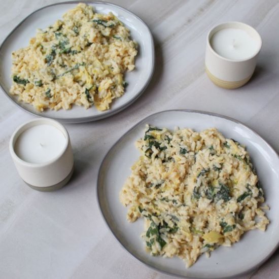 Spinach and Artichoke Risotto